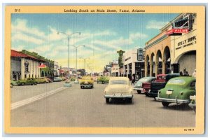 c1940 Looking South Main Street Classic Cars Yuma Arizona AZ Vintage Postcard