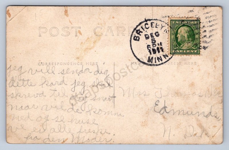 J90/ Briceton Minnesota RPPC Postcard c1910 Main Street Stores  367
