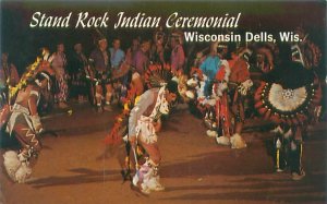 Stand Rock Wisconsin Dells WI Stand Rock Indian Ceremony Chrome Postcard Unused