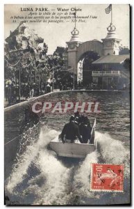 Old Postcard Fete Foraine Luna Park Water Fall The boat on his arrival on the...