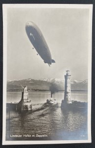 Mint Germany Real Picture Postcard Graf Zeppelin LZ 127 At Lindau Port