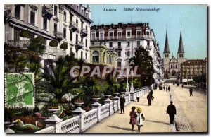 Old Postcard Luzern Switzerland Hotel Schweiserhof