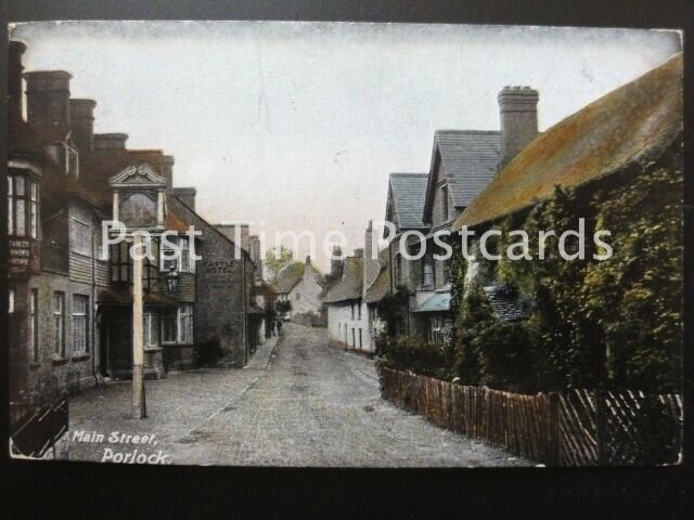 Somerset PORLOCK & CASTLE HOTEL Main Street / High Street c1905 by Hartmann