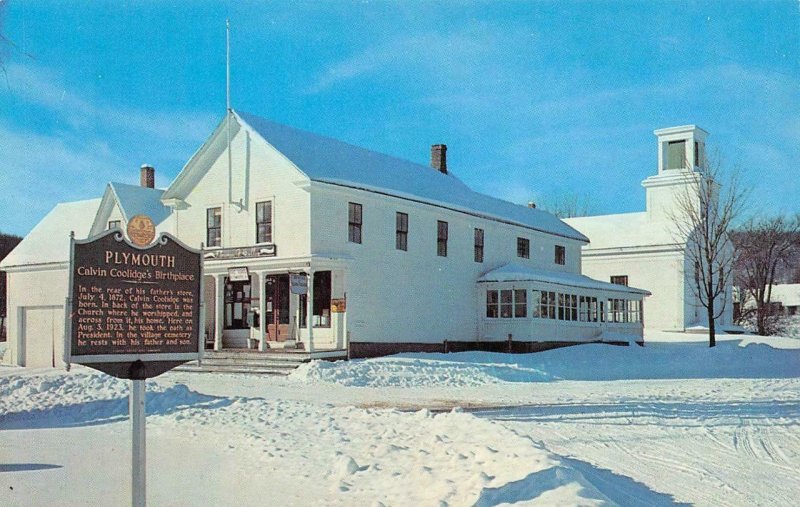 CALVIN COOLIDGE BIRTHPLACE Plymouth Notch, Vermont c1960s Vintage Postcard