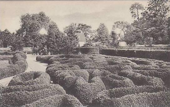 Virginia Mount Vernon Flower Garden Looking East Showing Boxwood Parterre Hom...