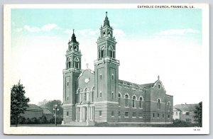 Vintage Postcard Roman Catholic Church Religious Building Franklin Louisiana LA