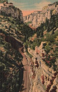 Looking Up Williams Canon Cliffs Manitou Springs Colorado CO Vintage Postcard