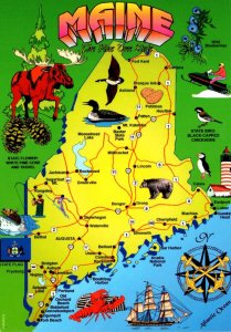 Maine Map Of The Pine Tree State