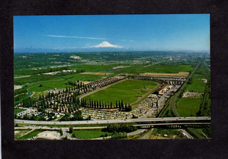 WA Aerial View Longacres Race Track Horse Racing  Renton Washington Postcard