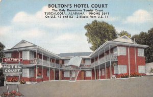 Tuscaloosa Alabama Bolton's Hotel Court Vintage Postcard AA26454