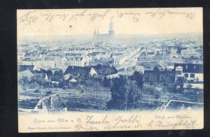 1900 GRUSS AUS ULM A.D. GERMANY BLICK VON NORDEN STAMPS VINTAGE POSTCARD