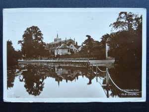 London Sutton CARSHALTON Ponds & Old All Saints Church c1930s RP Postcard