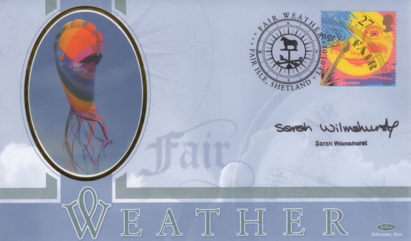 Sarah Wilmshurst TV Weather Girl Presenter Hand Signed FDC