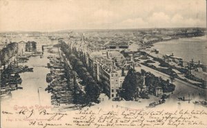 Netherlands Groeten uit Rotterdam Panorama Vintage Postcard 07.53