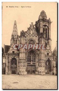 Old Postcard Senlis Oise St Peter's Church