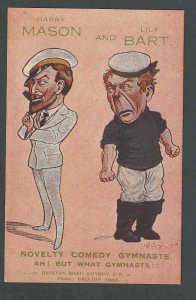 Ca 1910 PPC* Harry Mason & Lily Bart In Comedy Gymnasts Mint