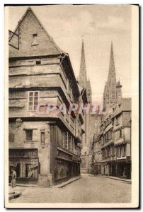 Old Postcard Quimper Finistere Old Houses of Kereon Street