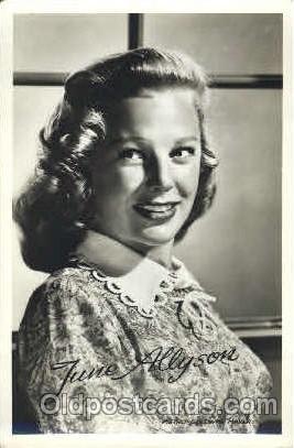 June Allyson, Actress, Movie Star, Postcard Post Card Actor Actress, Movie St...