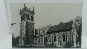 Vintage Rp Postcard St Marys and St Lamberts Church Stonham Aspal  Real Photo