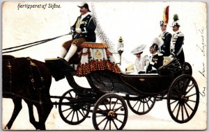 Hertigparet af Skane Duke and Duchess of Spain Horse Carriage Postcard 1906