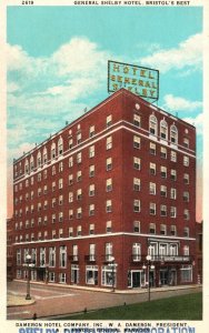 Vintage Postcard General Shelby Hotel Bristols'Best Dameron Hotel Company Inc.