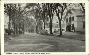 Marshfield Hills MA Main St. c1940s Postcard