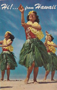 Hawaii Honolulu Hula Dancers In Traditional Costume 1974