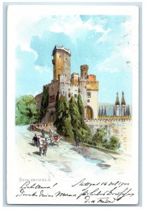 1900 Stolzenfels Castle Koblenz Germany Horse Riding Antique Posted Postcard