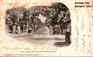 Iowa Greetings From Davenport Main Avenue Entrance Rock Island Arsenal 1904 P...