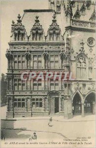 Old Postcard Arras before the terrible War The City Hall Detail of the Facade