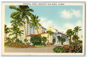 c1940's Whitehall Hotel & Restaurant Building Road Palm Beach Florida Postcard