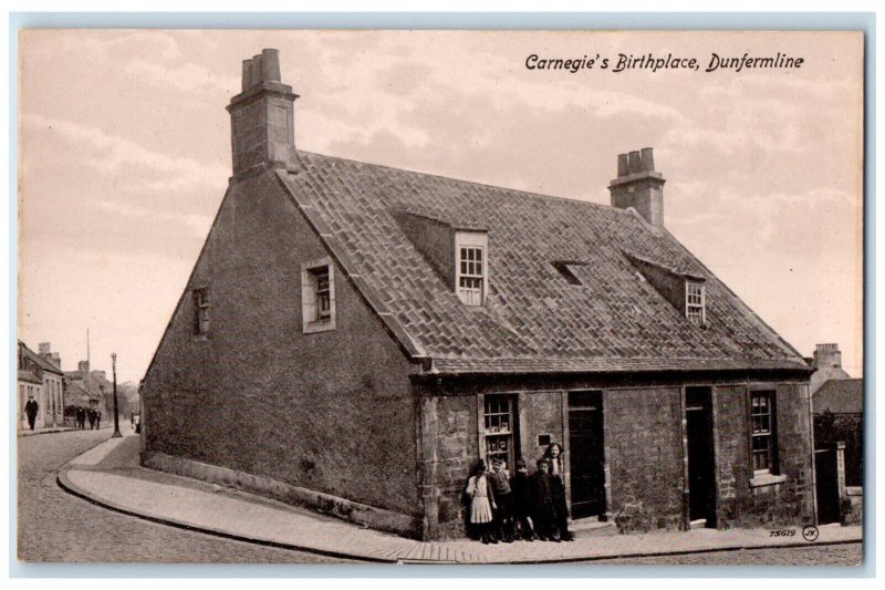 c1910 Carnegie's Birthplace Dunfermline Royal Burgh Fife Scotland Postcard