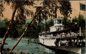 Steamer GEORGIE OAKES Loaded Passengers on the St Joe River Idaho Postcard T16