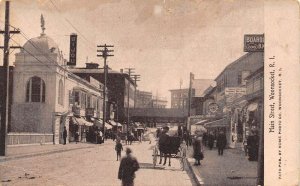 Woonsocket Rhode Island Main Street Boarding House Vintage Postcard U1185