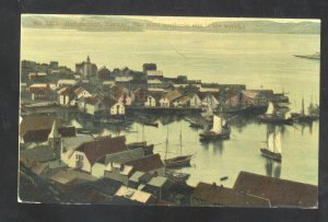 HAMMERFEST NORWAY NORGE BIRDSEYE VIEW OF HARBOR VINTGE POSTCARD