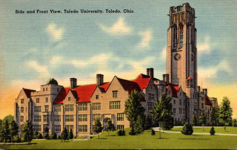 Ohio Toledo Side and Front View Toledo Univerity 1940