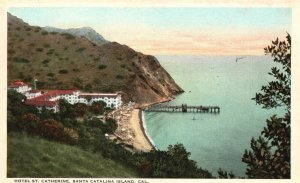 Vintage Postcard Hotel St Catherine Santa Catalina Island California Ocean Beach