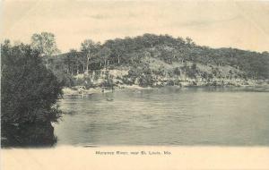 1906 Meramec River St Louis Missouri Postcard undivided waterfront 13369