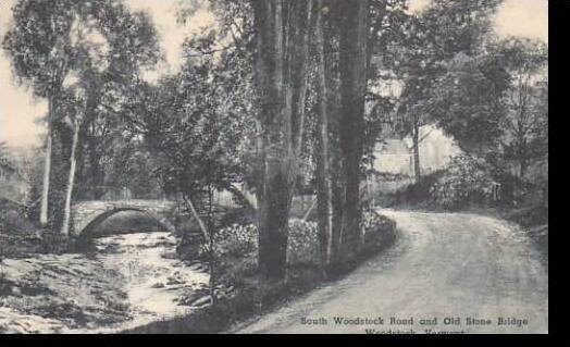 Vermont Woodstock South Woodstock Road And Old Bridge Albertype