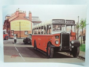 Brush Bodied Bristol Bus Leaving Wimslow Vintage Art Postcard G S Cooper
