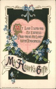 Winsch Arts and Crafts Forget Me Not Flowers c1910 Vintage Postcard