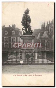 Old Postcard Dieppe The statue of Duquesne