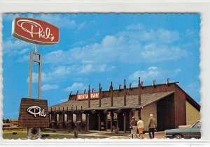 PHIL'S Steak & Pancake House Medicine Hat, Alberta Roadside 60s Vintage Postcard