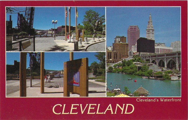 Split View of Cleveland Ohio's Waterfront Area