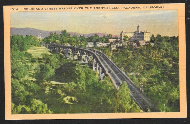 Colorado Street Bridge Over Arroyo Seco Pasadena California Unused c1940s