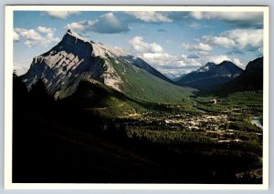 Aerial View, Banff And Mount Rundle, Alberta, 1983 Chrome Don Harmon Postcard