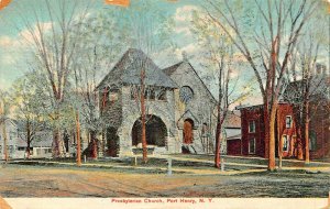 PORT HENRY NEW YORK~PRESBYTERIAN CHURCH~1909 BUTTERFIELD TINTED PHOTO POSTCARD