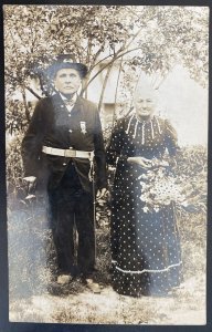 Mint USA Real Picture Postcard Civil War Union Veteran With Wife