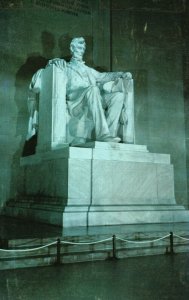 Vintage Postcard Lincoln Statue Situated Center Hall Lincoln Memorial Sculpture