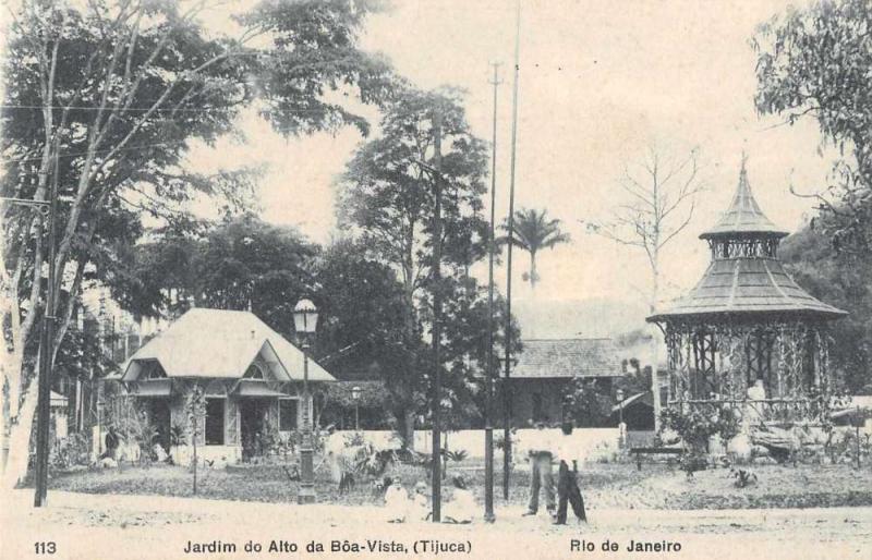 Rio de Janeiro Brazil Garden Park Alto da Boa Vista Antique Postcard J48644